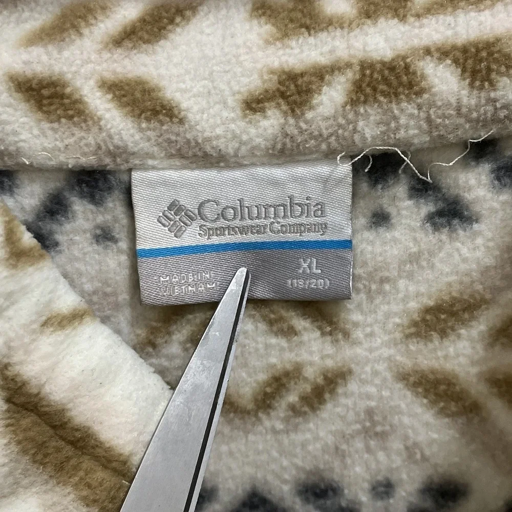 Columbia Aztec Print Fleece Jacket Full Zip Girls XL (18/20) Fits Adult S/M